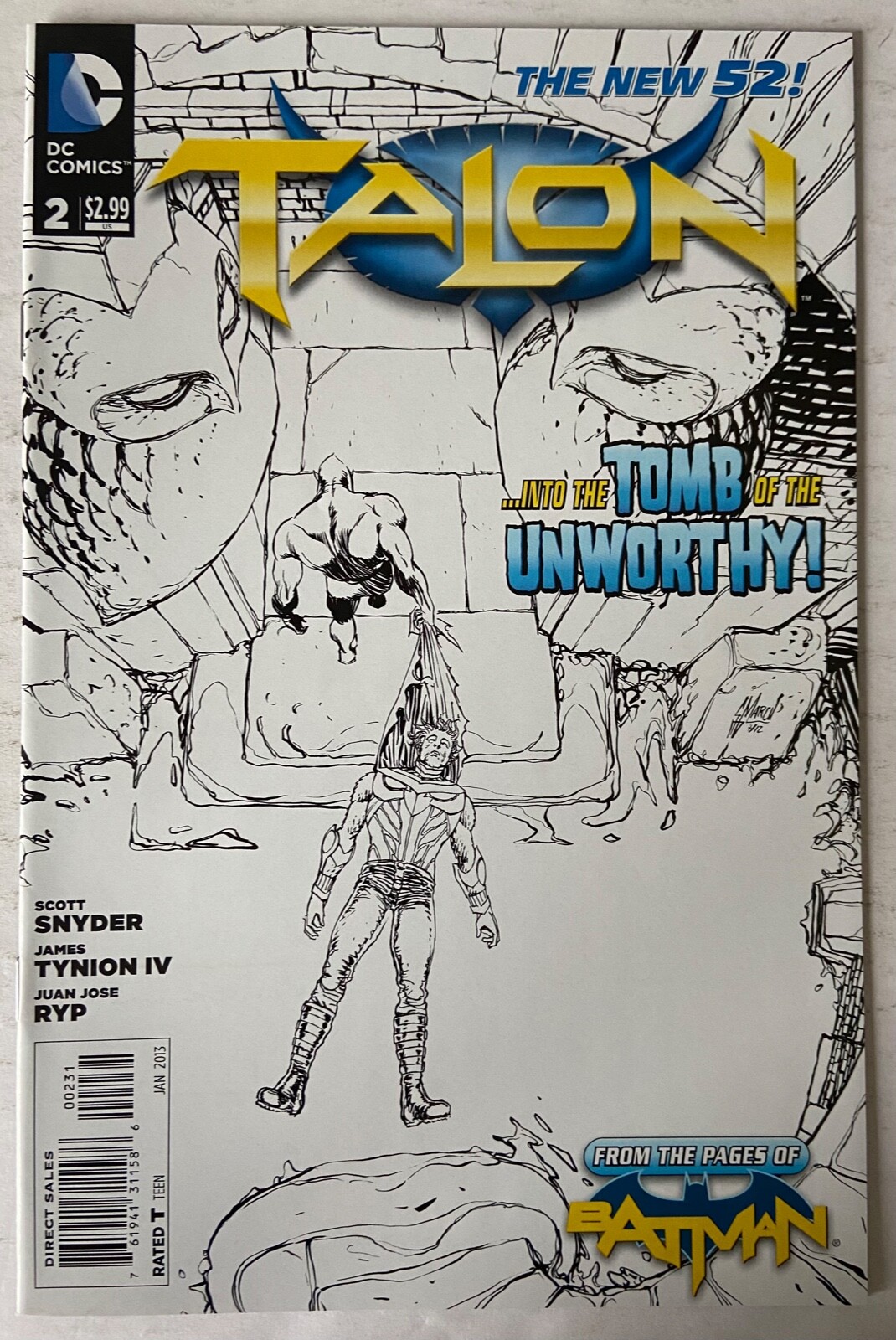 TALON #2 Guillem March 1:100 SKETCH VARIANT Snyder Tynion DC 2012 NM 1st print