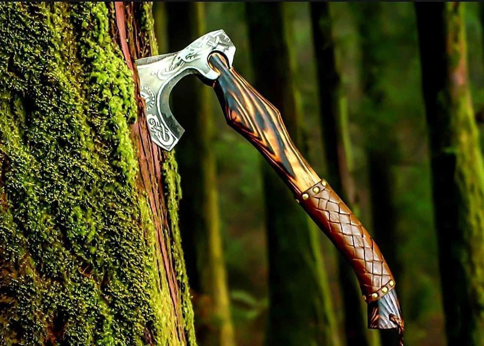Custom Viking Axe Handmade Nordic Camping Hatchet Bushcraft Gift for Hikers