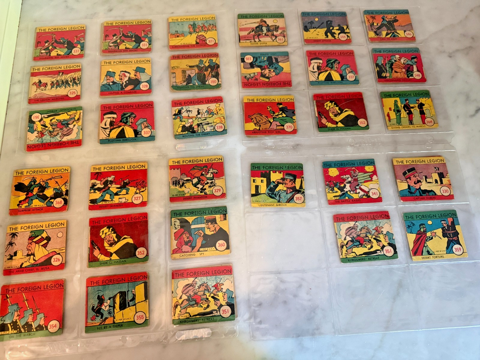Vintage 1939 Gum Inc. “The Foreign Legion” Card Lot – 59 Count w/ High Numbers