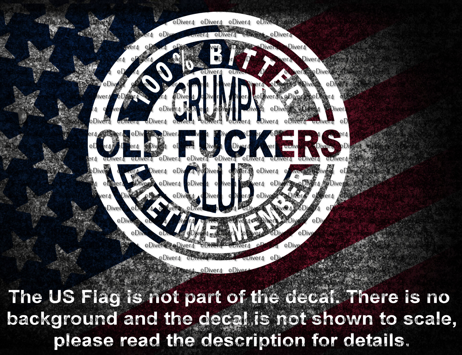 Grumpy Old F*!ckers Club 100% Bitter Lifetime Member Vinyl Decal US Seller