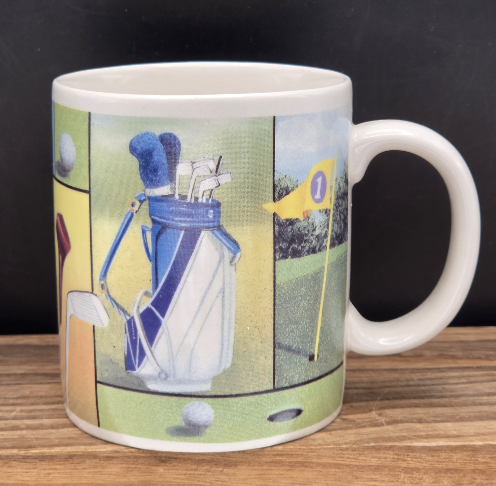 Vintage Russ Berrie “Golfer” White Ceramic Coffee/Tea Mug #12521