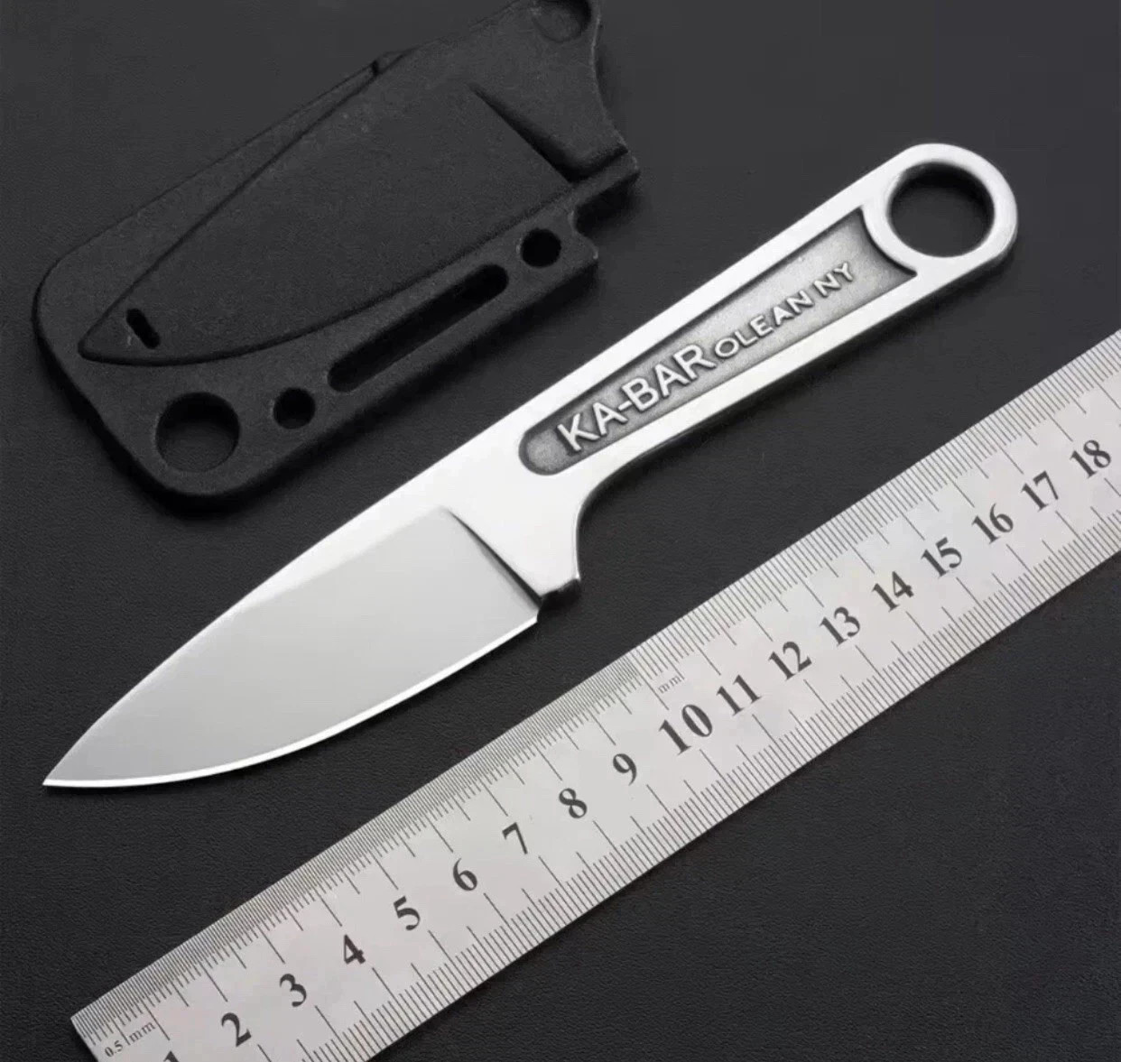 Ka-Bar Wrench Fixed Knife 3″ Blade 425 Carbon Steel One Piece. Free Shipping.