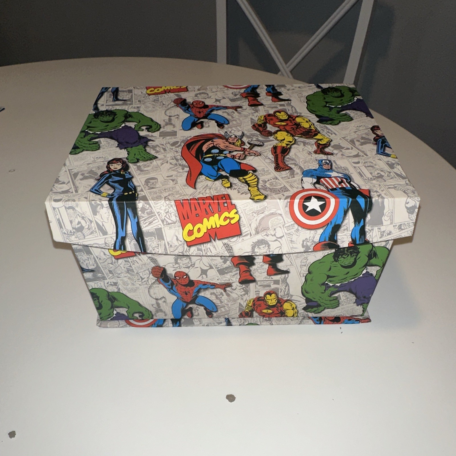 Marvel Comics Lidded Cardboard Storage Box Medium 12x10x6 Spider-Man Hulk