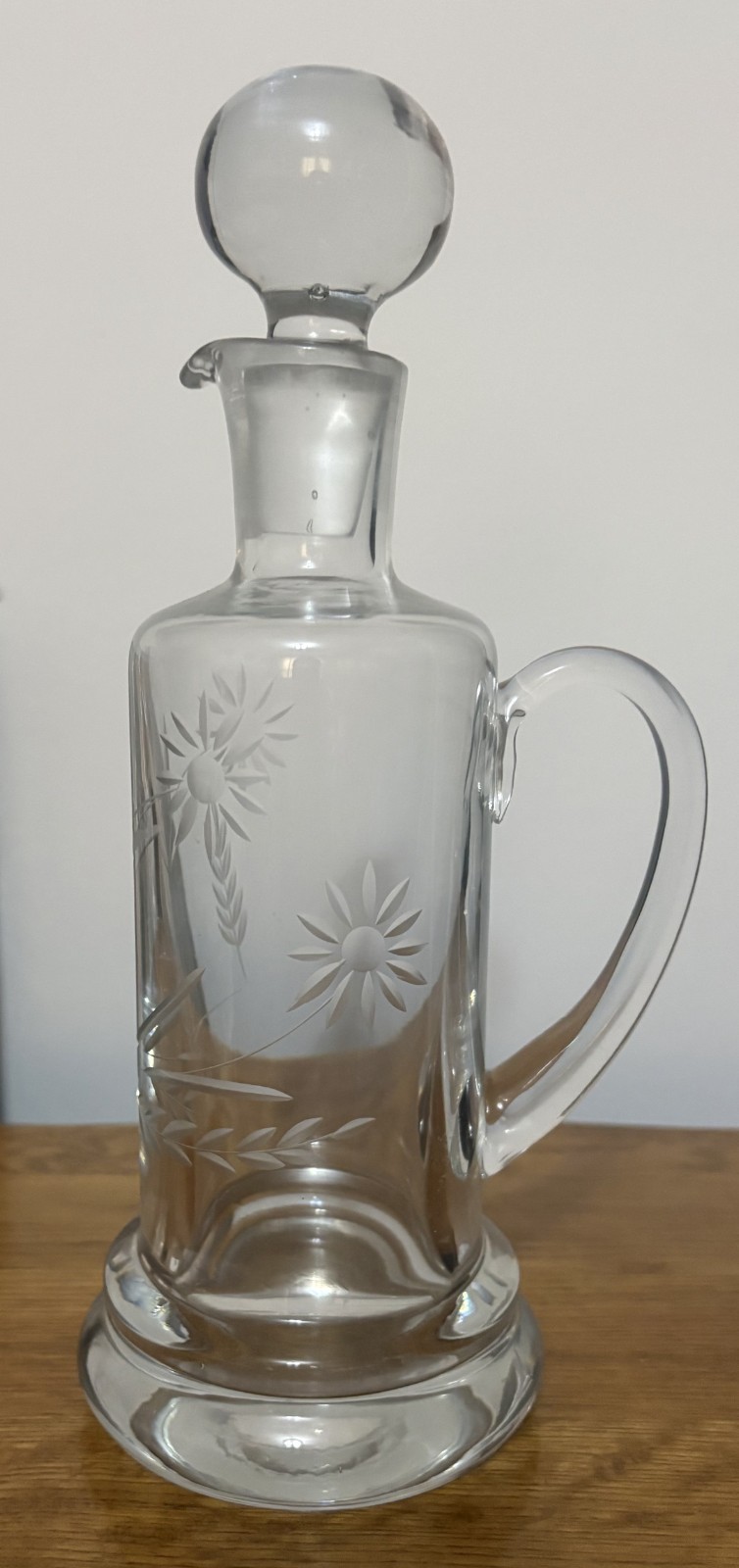 Vintage Etched Crystal Decanter with stopper