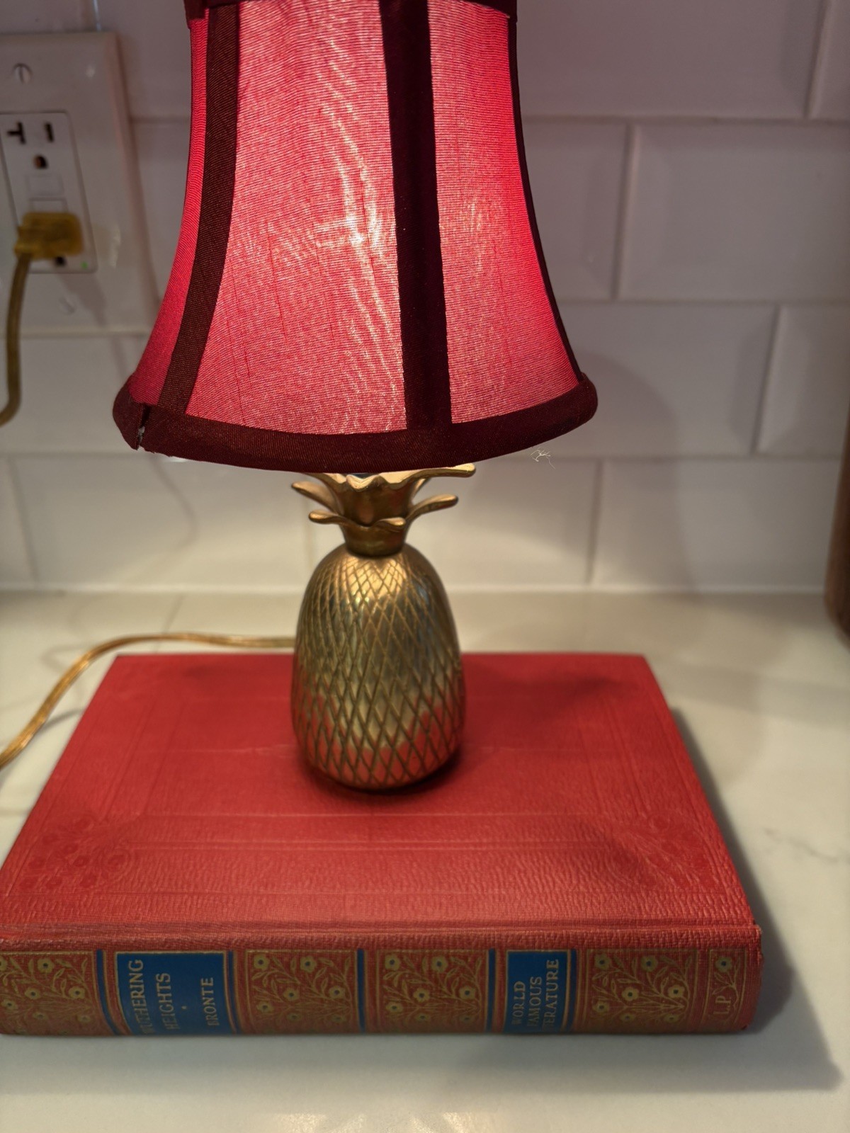Brass Miniature Pineapple Lamp 4.5″ Tall Pineapple Base with Shade