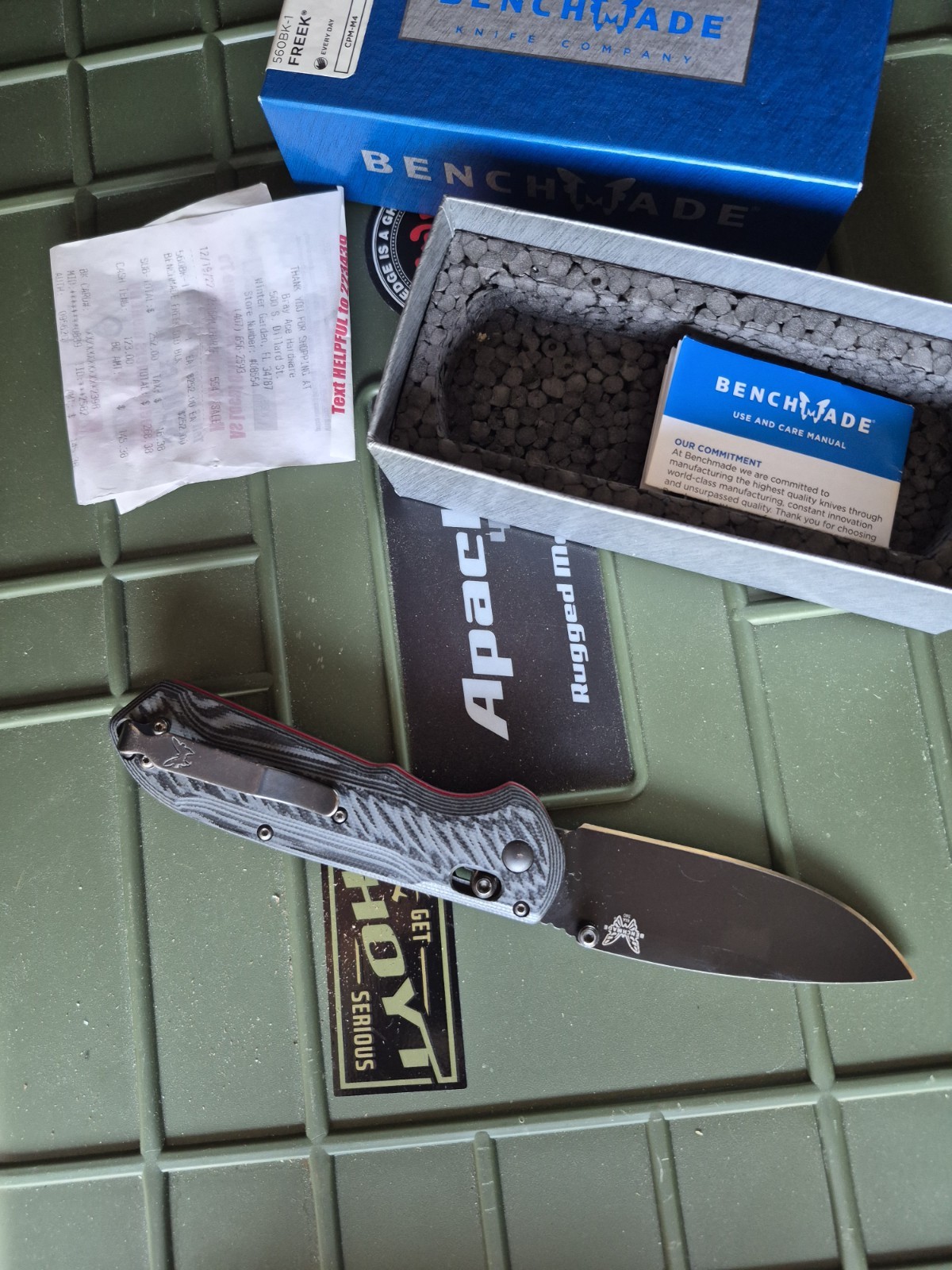 Benchmade 560BK-1 Super Freek CPM-M4 G10 Used But Real With Orig Box & Receipt