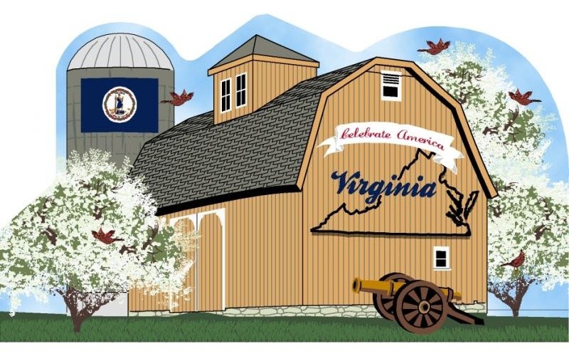 Cat’s Meow Village Virginia State Barn R1191 Cardinal Dogwood Dogwood Tree