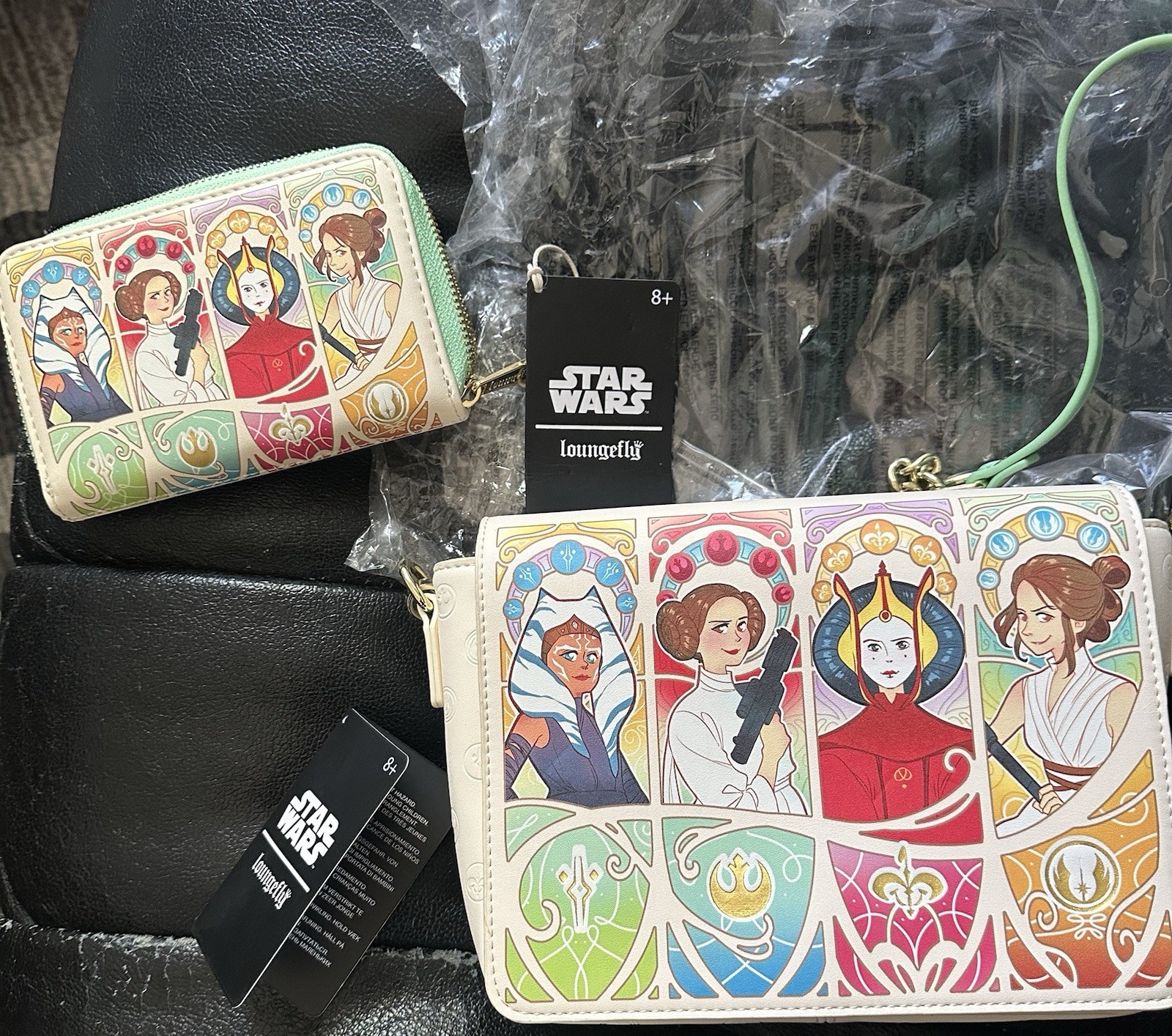 RARE LE Loungefly Star Wars Ladies of the Rebellion Wallet and Crossbody Bag