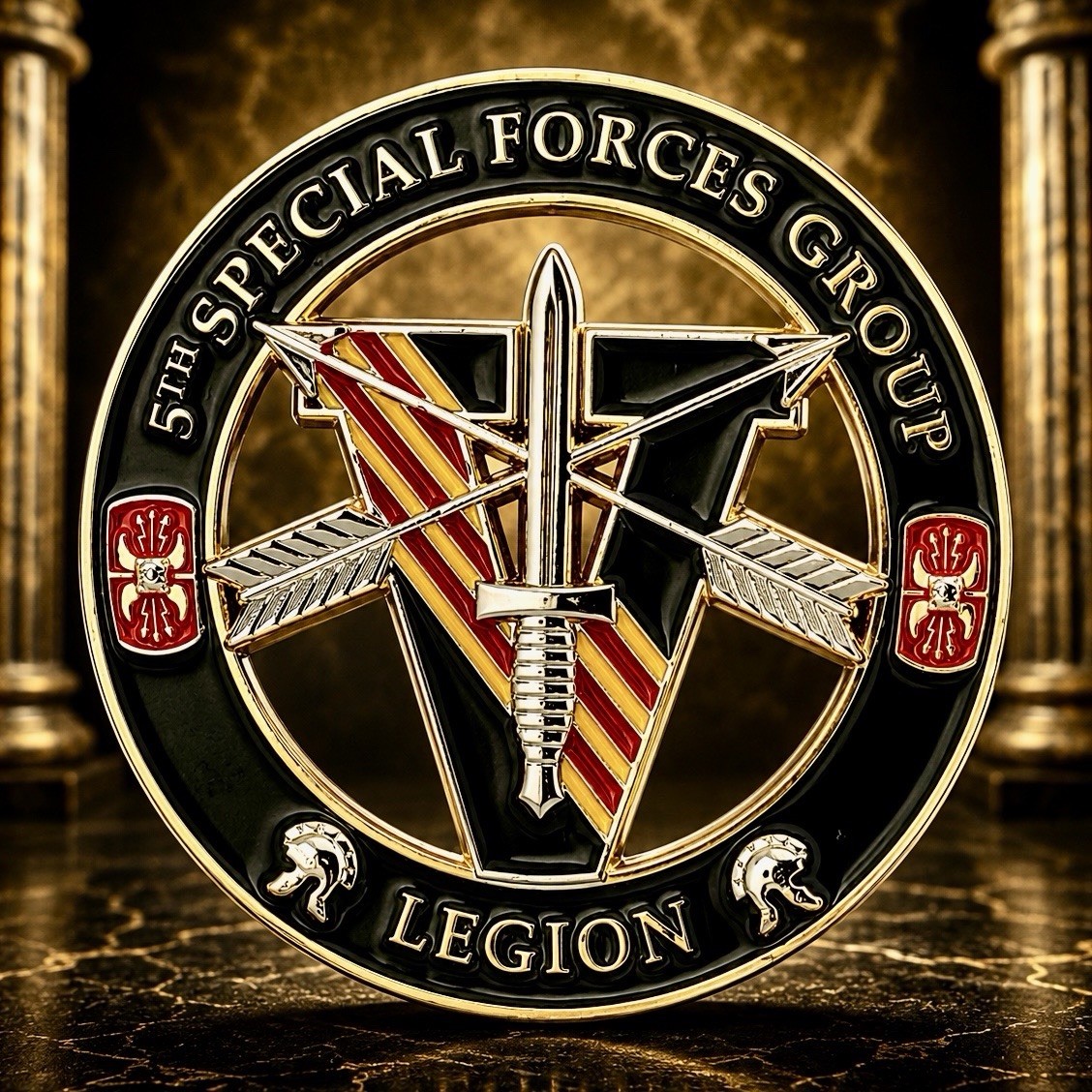 5th Special Forces Group Legion V De Oppresso Liber Cutout Challenge Coin