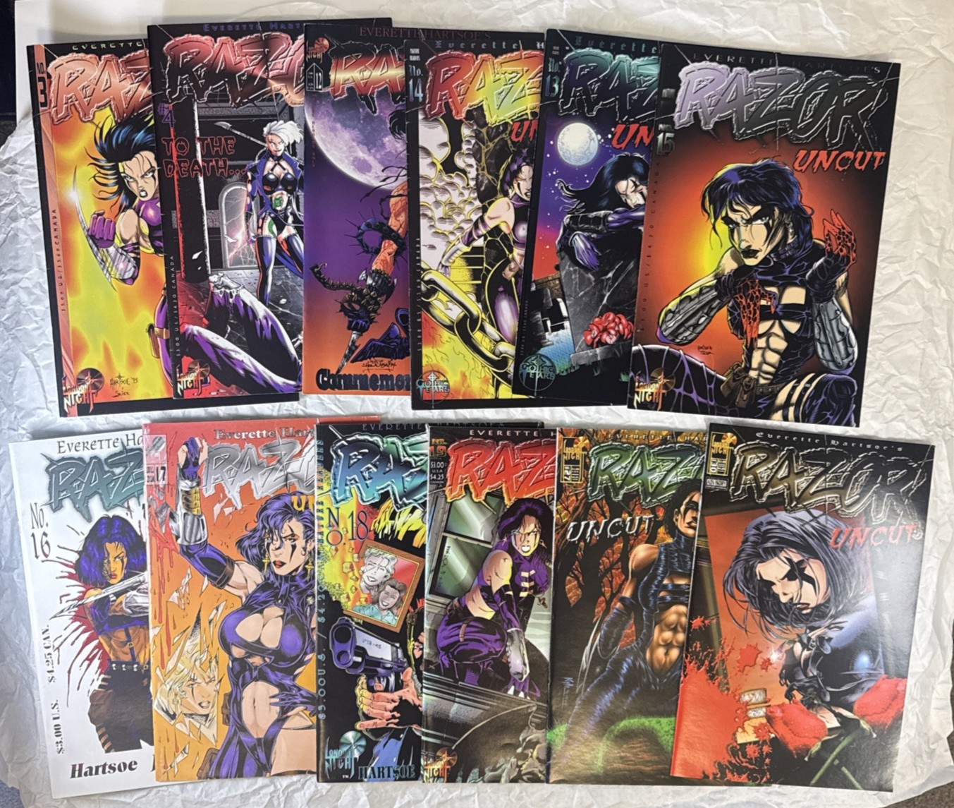 Razor (1992) – Razor Burn (1995) – London Night Studios – lot of 12 comics