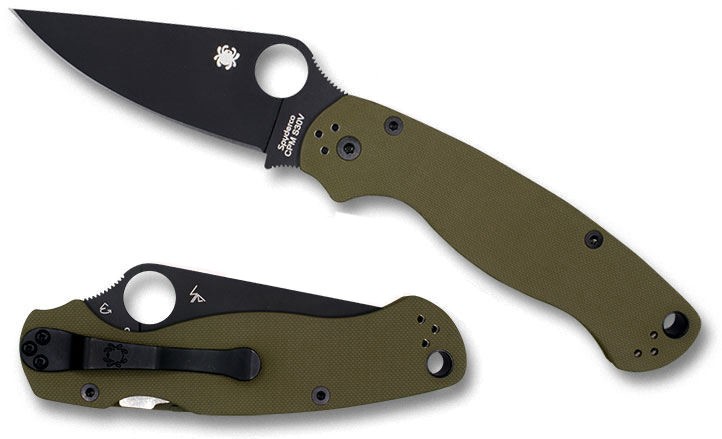 SPYDERCO Para Military 2, Numbered, Olive Drab G-10, CPM-S30V Steel, C81GPGRBKP2