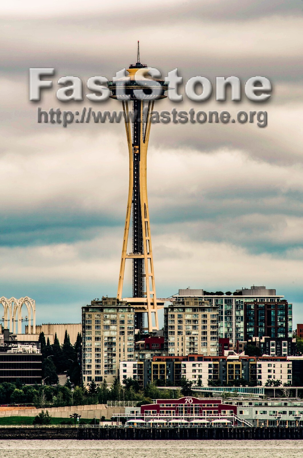 Beautiful view of Space Needle from Alki Beach. Seattle, Washington. Wall Decor.