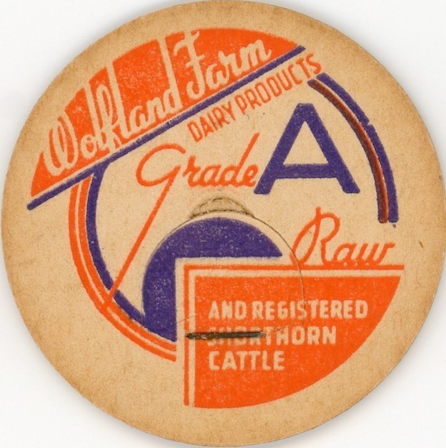 Milk Bottle Cap- Wolfland Farm Dairy Products – REGISTERED SHORTHORN CATTLE -RAW