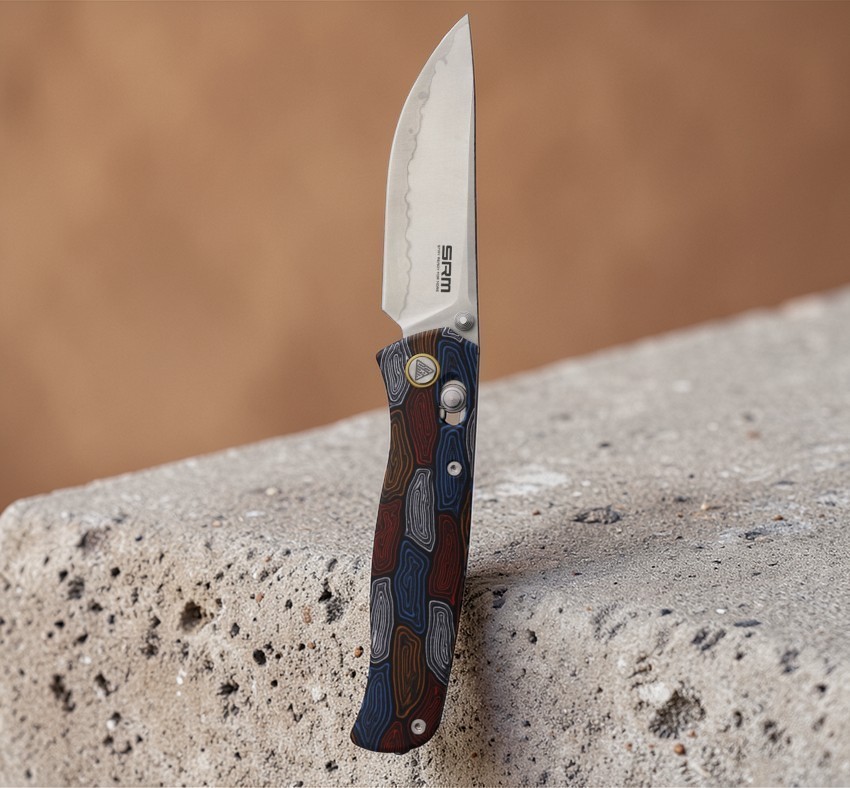 SRM Knives 255L-GQ2 Ambi Lock Multi-Color G10 Folding 140Cr Pocket Knife
