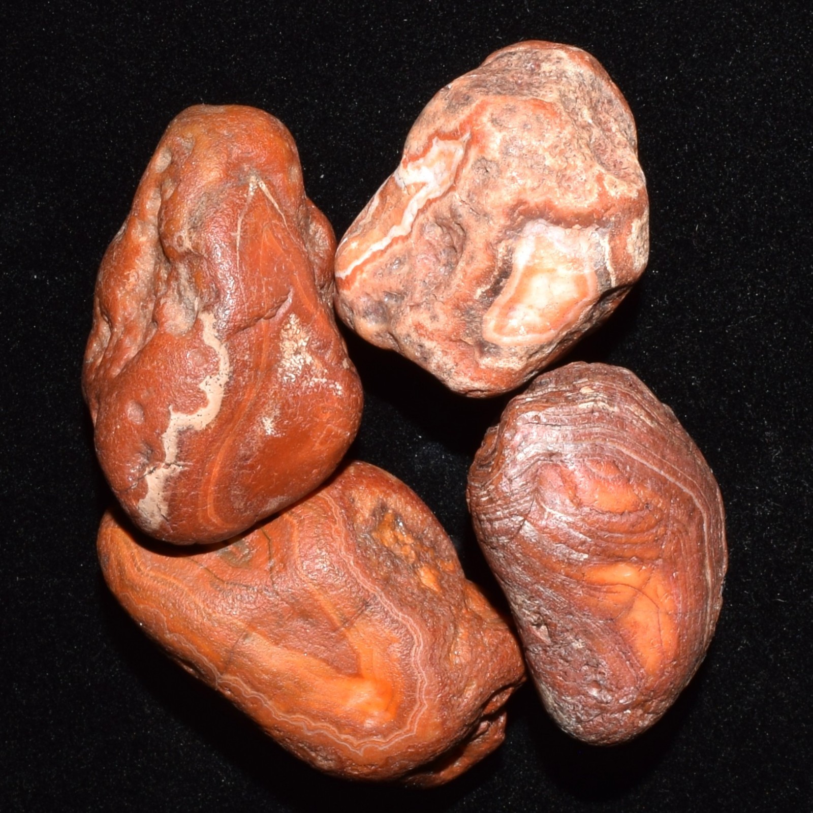 Bahia Agate – 4.7 oz – Four Beautiful Agates – Natural–As Found