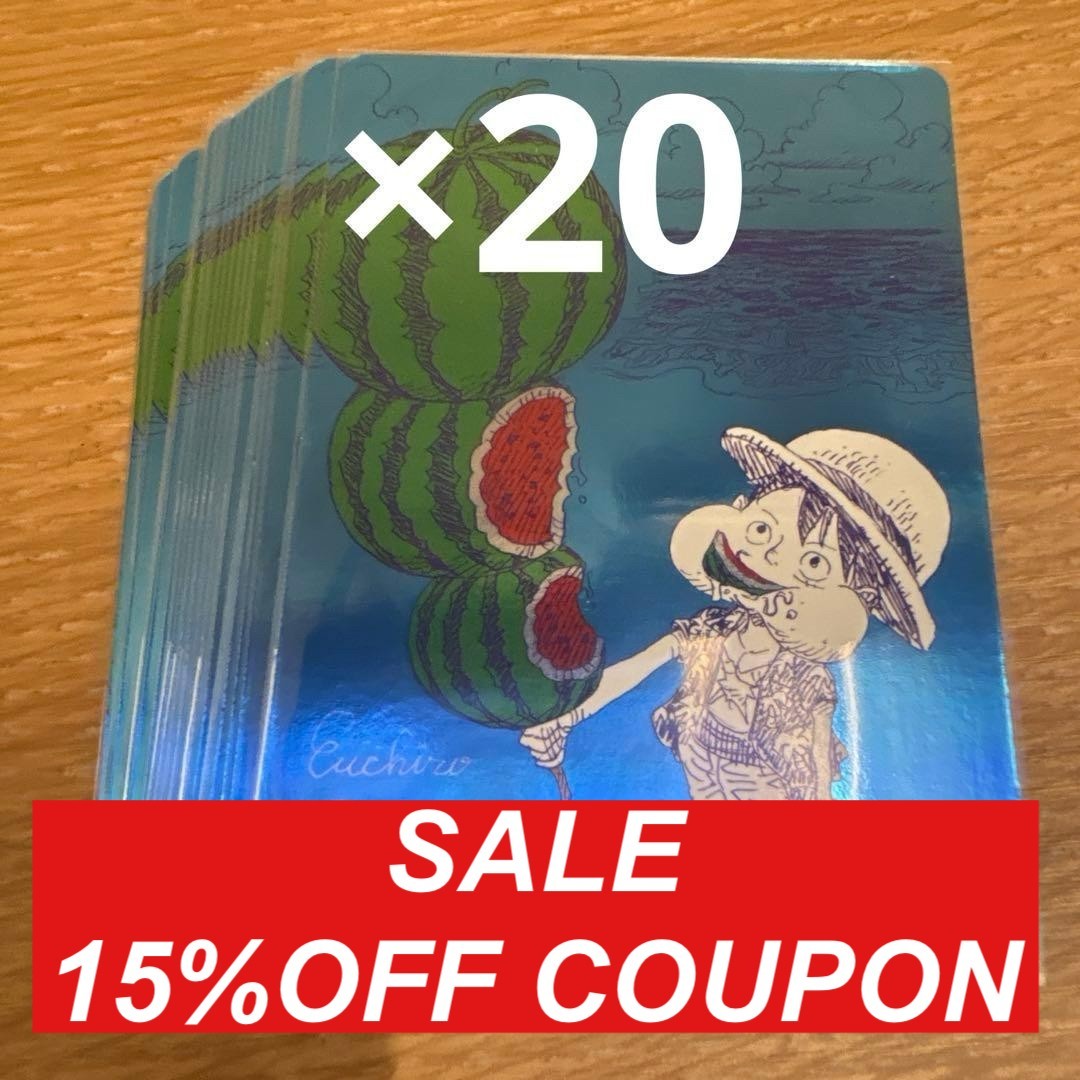 ONE PIECE NatsuComi 20set Metakira Card Oda Watermelon Luffy Summer Comic Promo