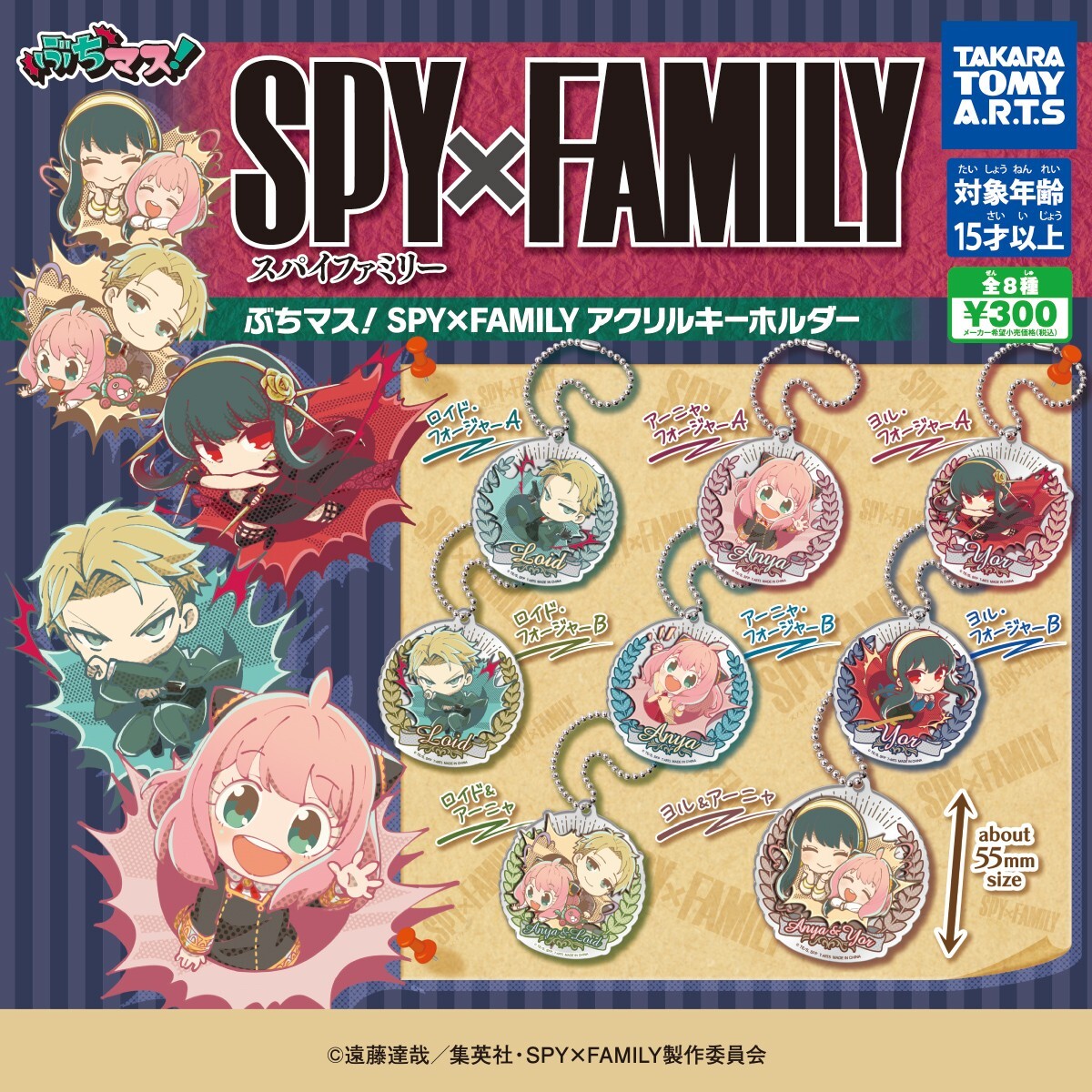 Spy x Family Acrylic Keychain Buchimasu! Complete Set Capsule Toy Gacha Japan