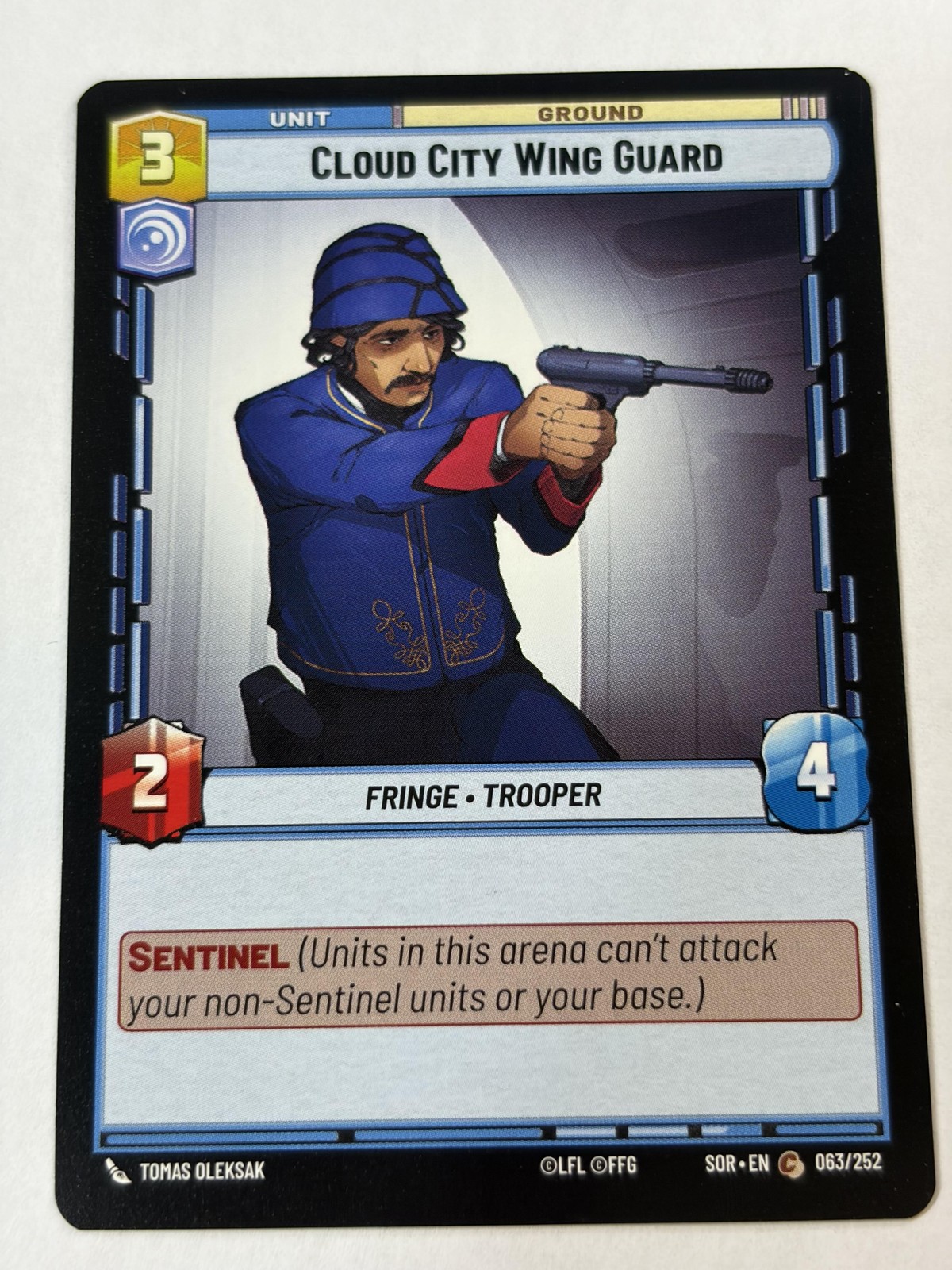 Star Wars Fantasy Flight Games Cloud City Wing Guard 063/252 Unlimited Base NM