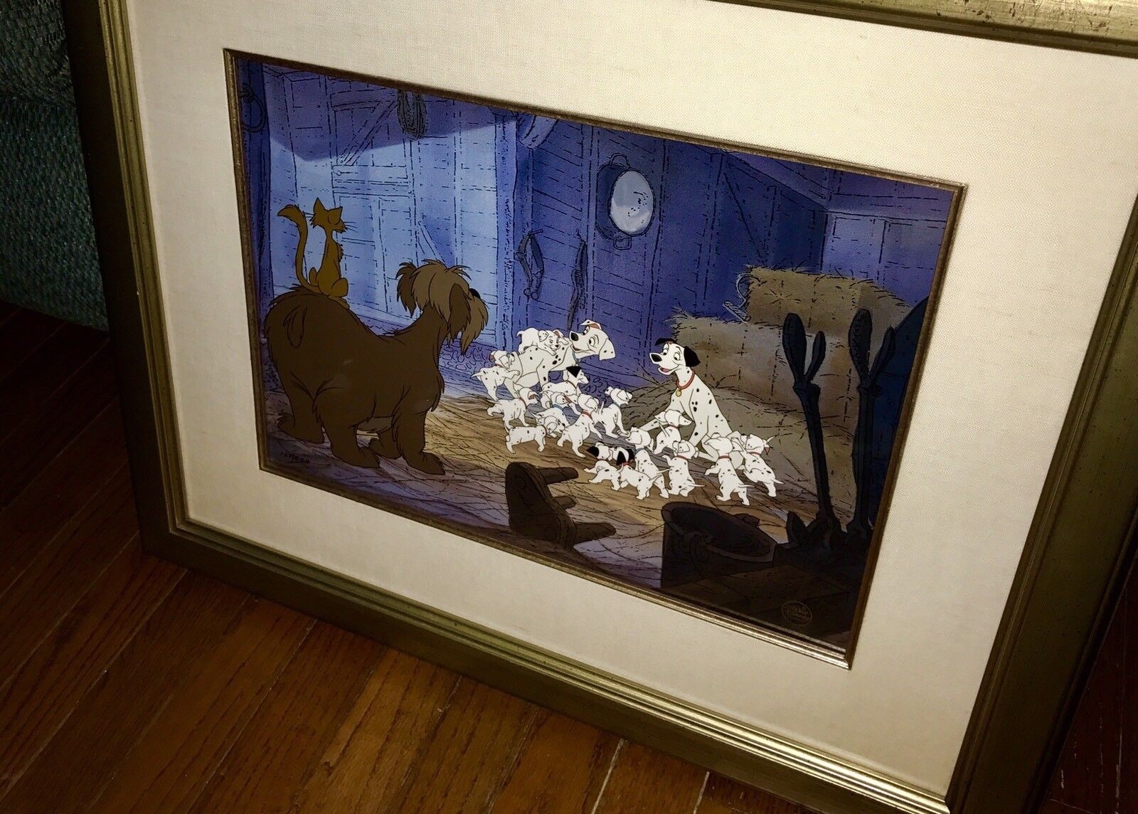 Disney Cel 101 Dalmatians Warm Reunion Rare Limited Edition Animation Art COA