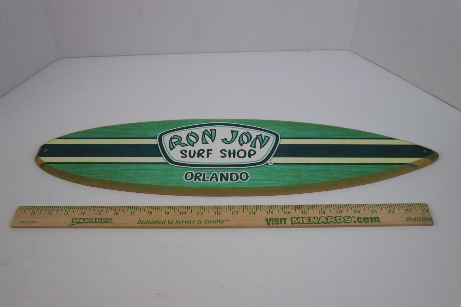 Ron Jon Surf Shop Orlando Mini Surfboard Beach Wall Decor Made USA 24″ x 6″