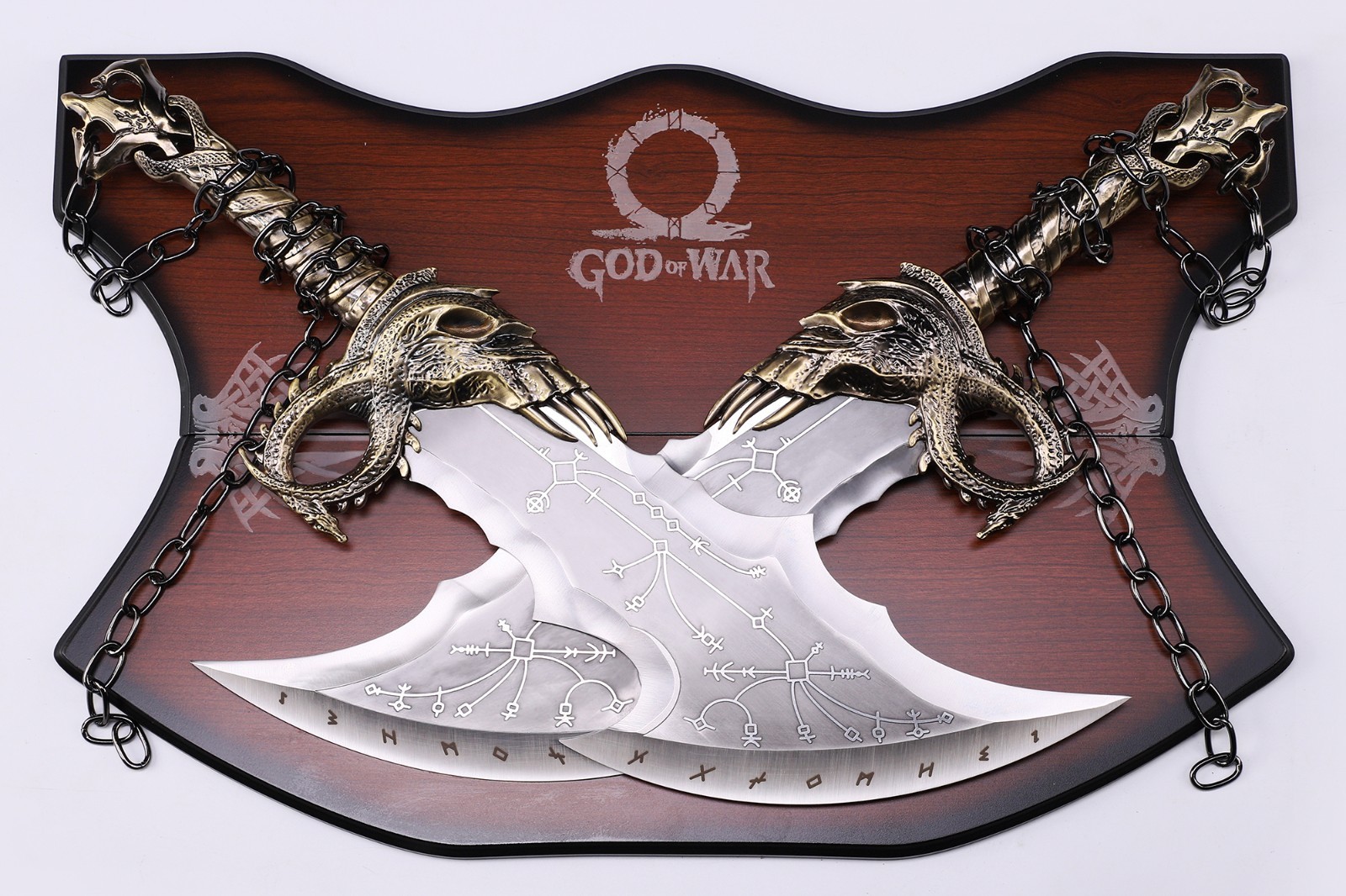 God Of War Kratos Blades Of Chaos Twin Blade Sword Set Full Metal With Plaque