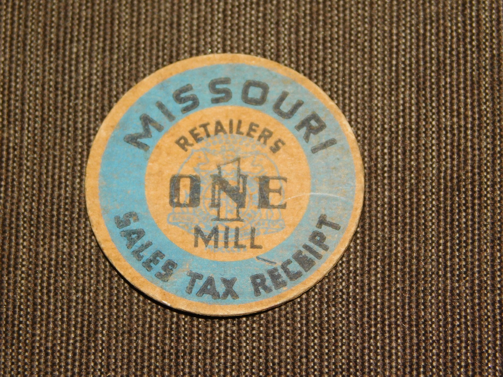 VINTAGE MISSOURI RETAILERS ONE MILL SALES TAX RECEIPT TUBERCULAR HOSPITALS NEEDY