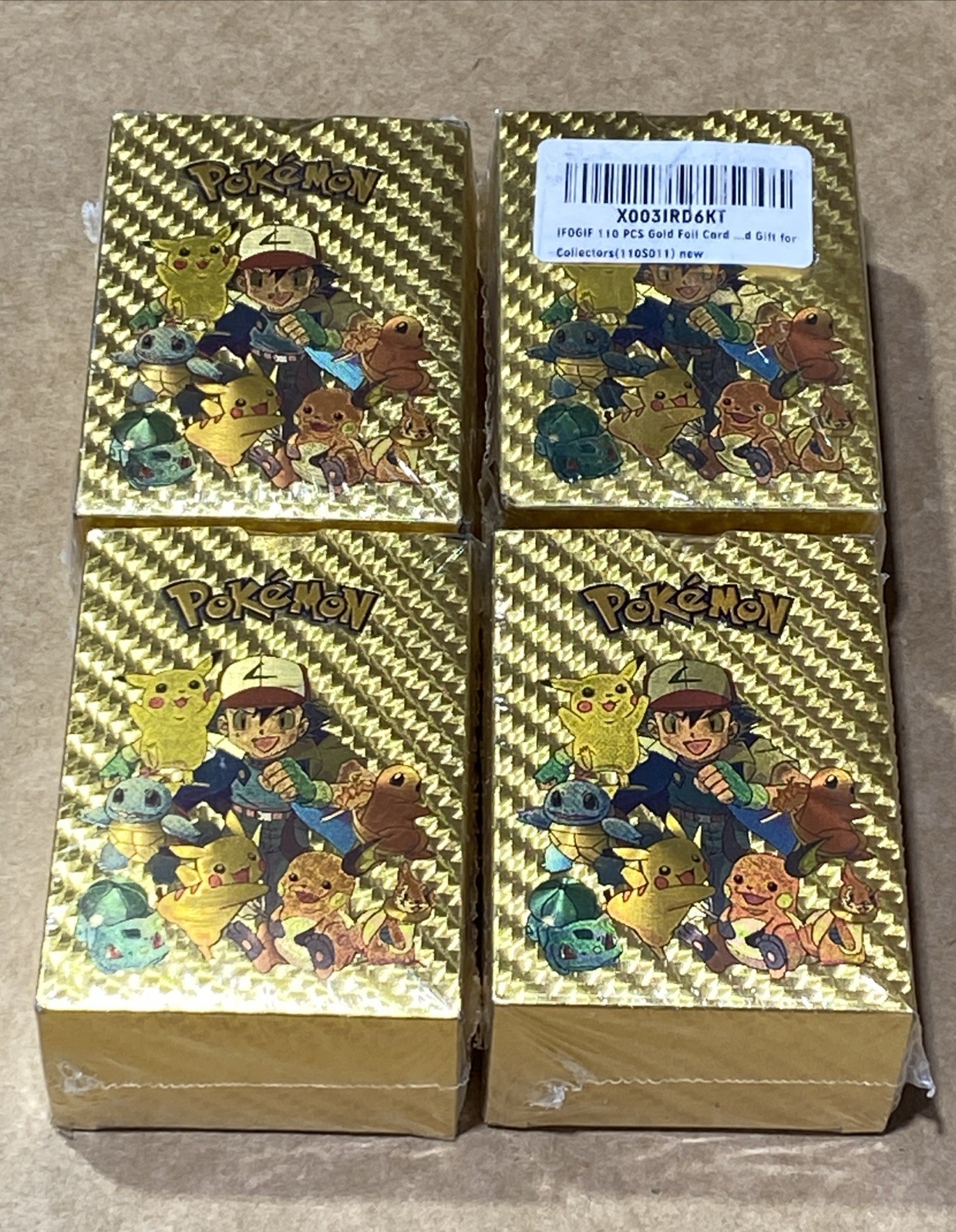 Gold Foil Cards Deck 4-Pack, 110 Cards Per Pack Fan Art New Sealed