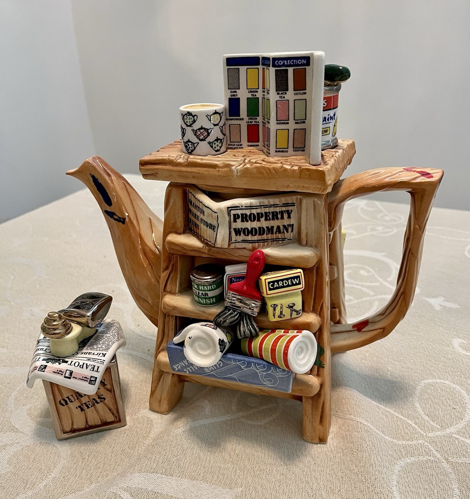 Rare! Paul Cardew Gold Edition “Do It Yourself” Painter Lg Teapot 326/500 Ltd Ed