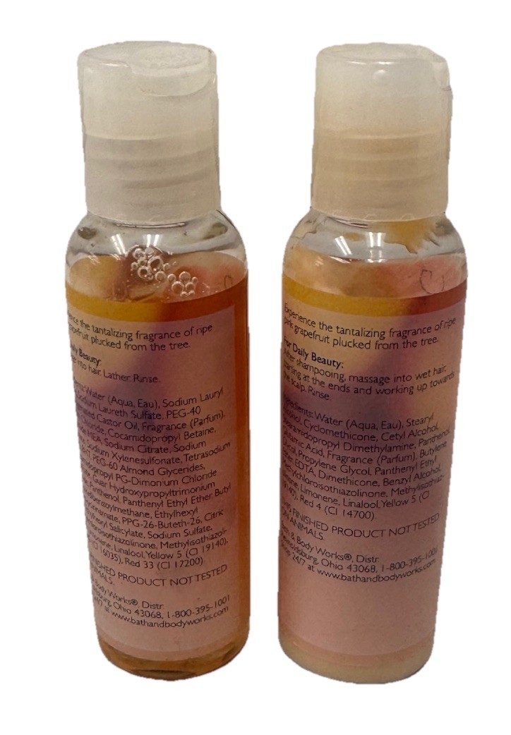 Bath Body Works Pink Grapefruit Moisturizing Shampoo & Conditioner Set 2oz Each