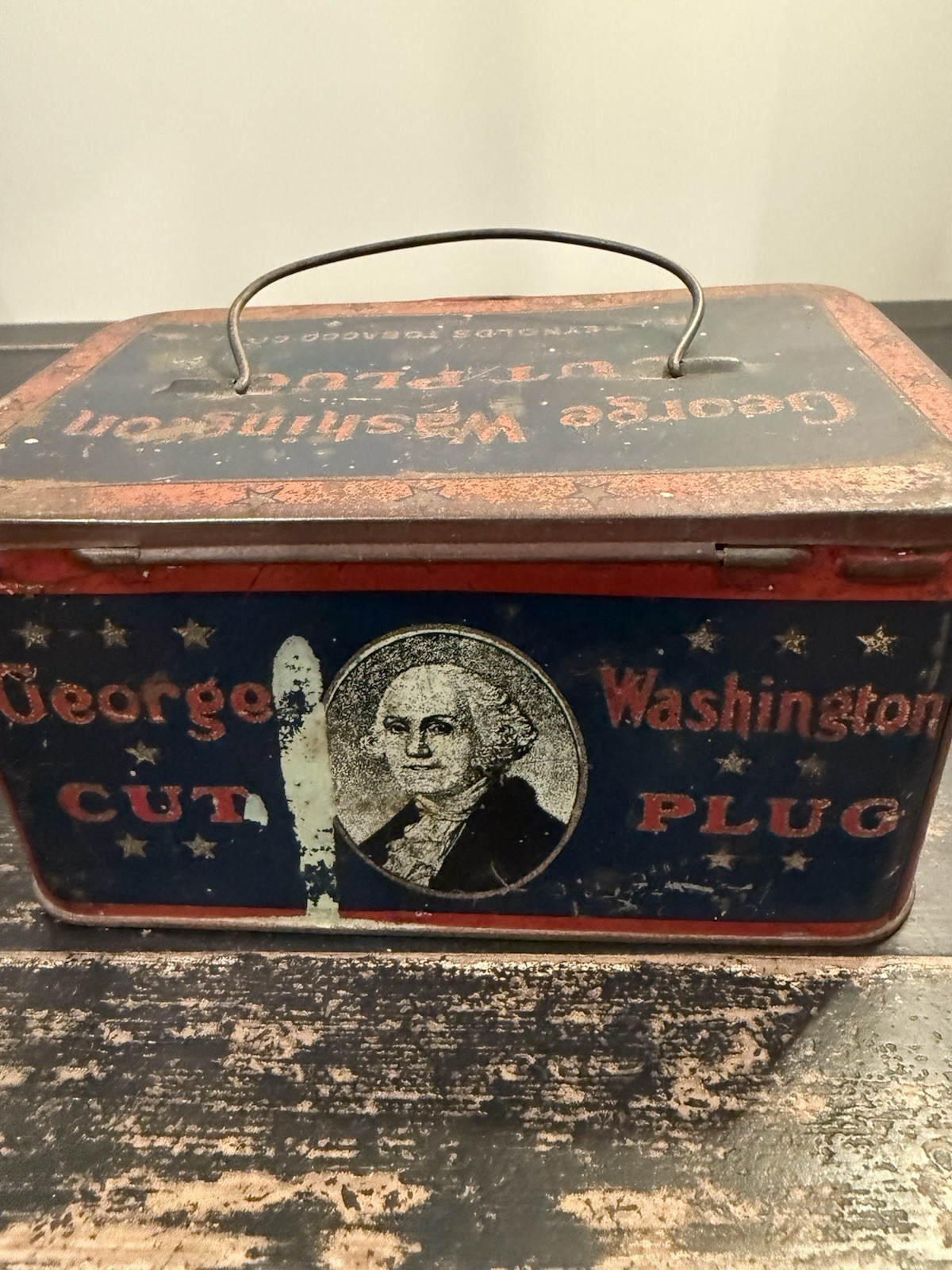 1910-1930s George Washington Brand Cut Plug Tobacco Tin