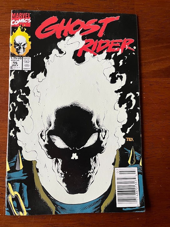 GHOST RIDER # 15 VF NEWSSTAND MARVEL COMICS 1991 GLOW IN THE DARK