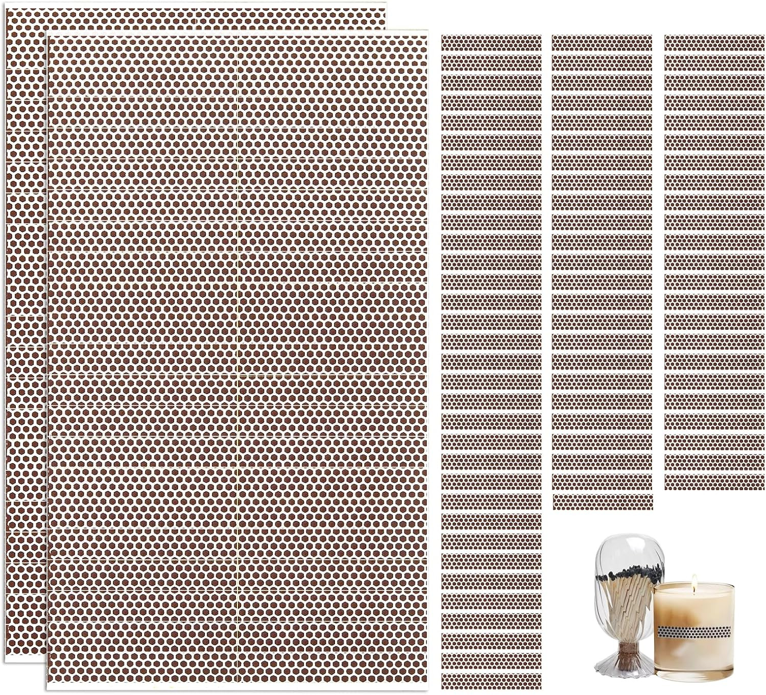 80 PCS Match Striker Stickers, 2.35″ Match Striker Paper with Adhesive, Ideal fo