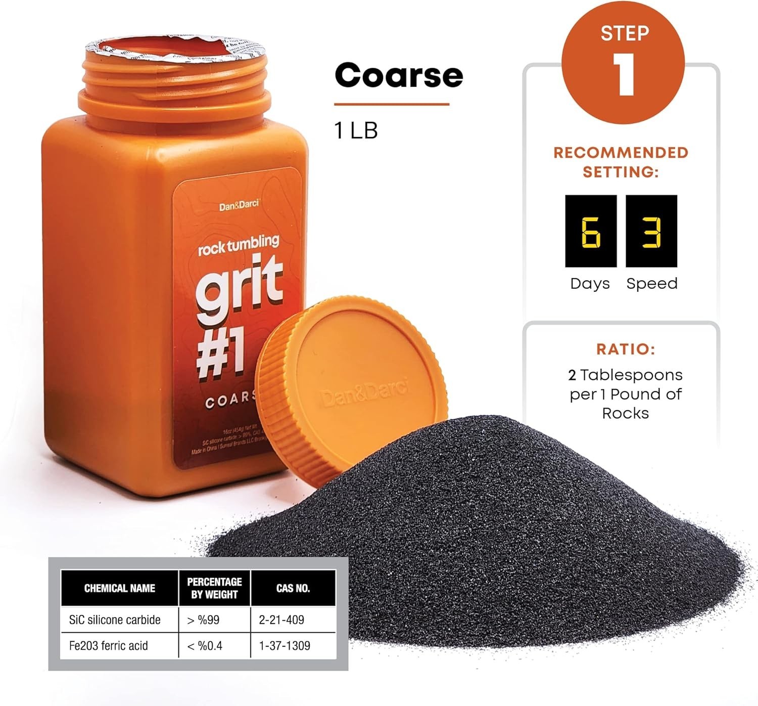 Rock Tumbler Grit Refill Kit – 3.5 Pounds Grits Media + Poly Plastic Pellets …