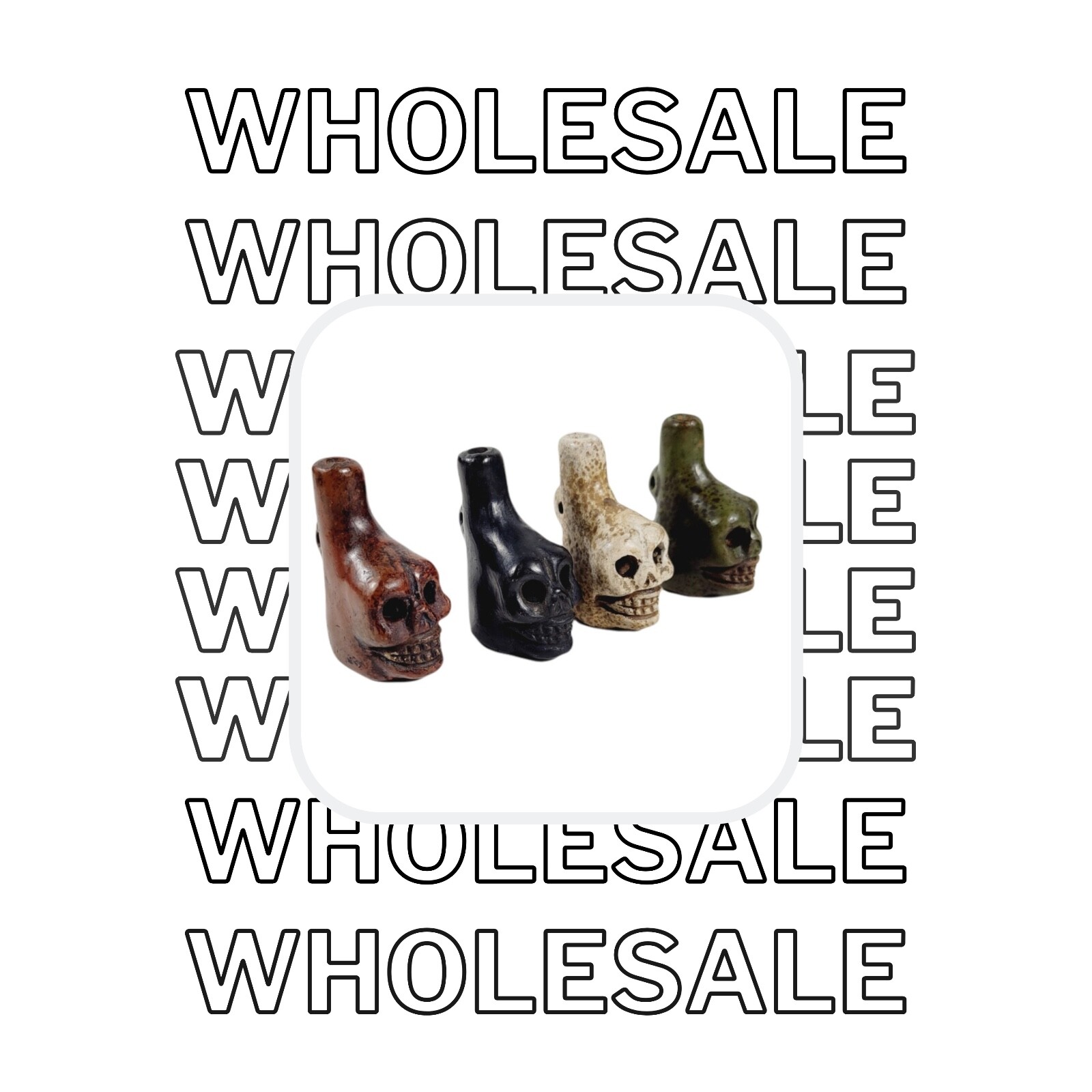 12-Pack Small Death Whistles Wholesale – Authentic Aztec Style, Clay Whistle.