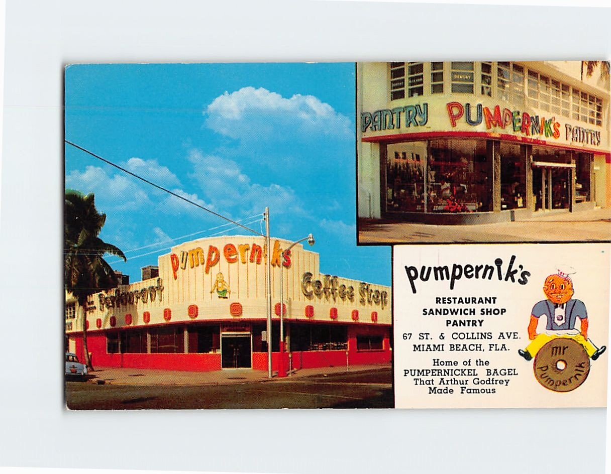 Postcard Pumpernik’s Restaurant & Pantry Miami Beach Florida