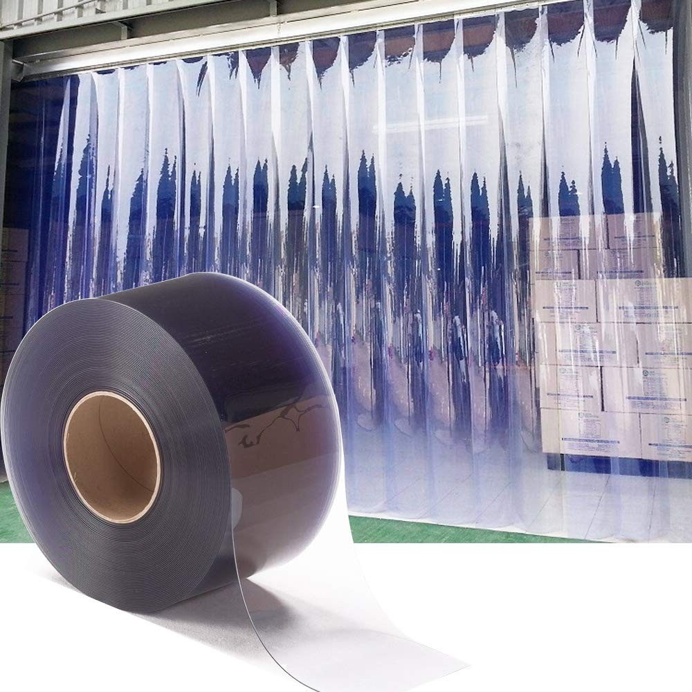 Plastic Vinyl Strip Door Curtain – 40 Feet Clear Flat PVC Curtain Bulk Roll, …