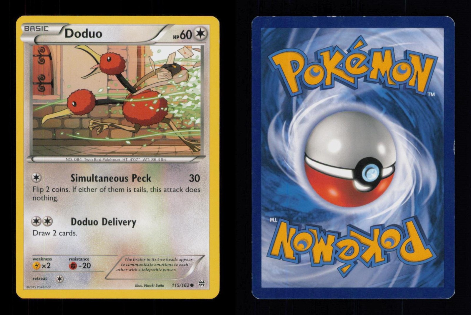 DODUO COMMON 115/162 LP POKEMON