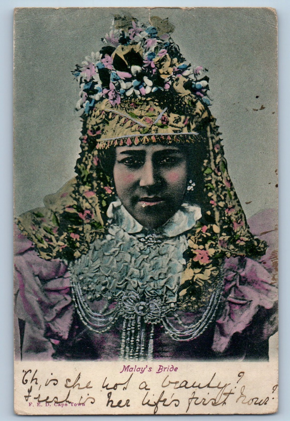 Western Cape South Africa Postcard Malay’s Bride Cape Town 1903 Posted