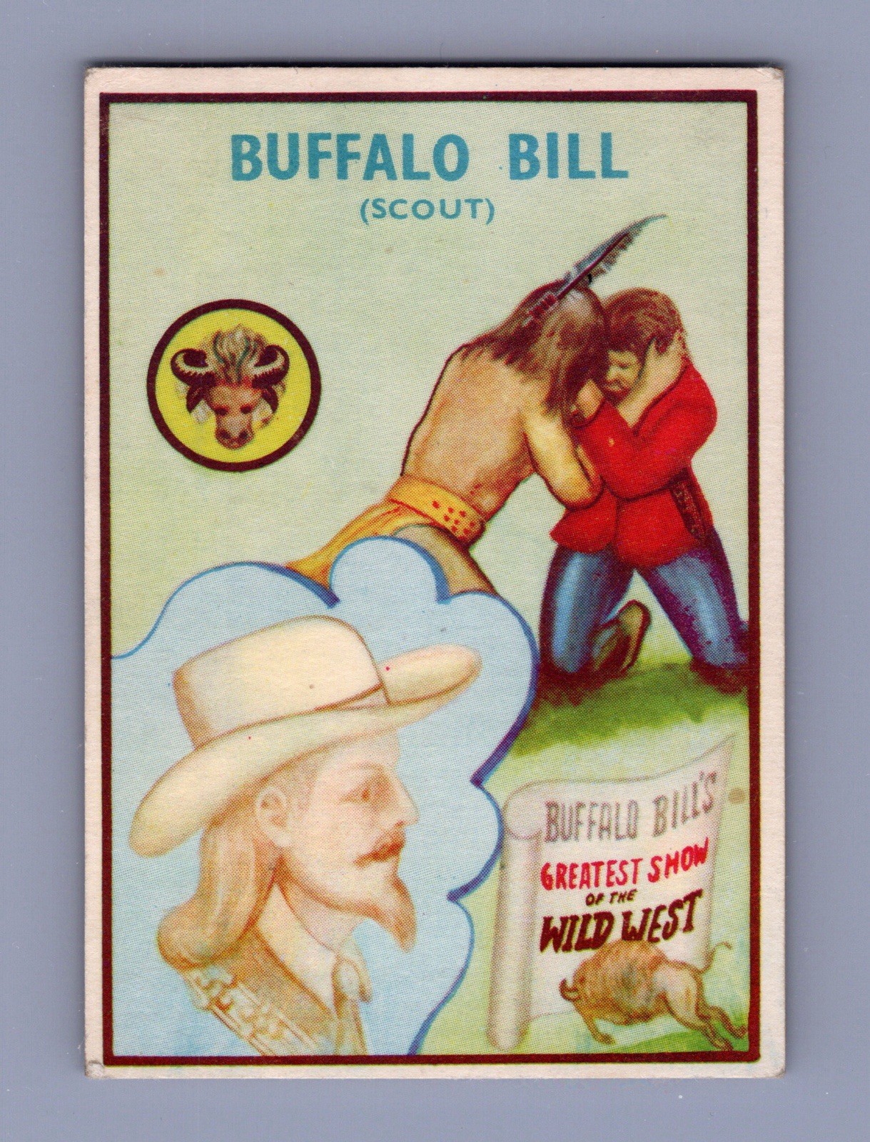 1960 Colinville Gum Prairie Pioneers Card #23 Buffalo Bill (Scout)