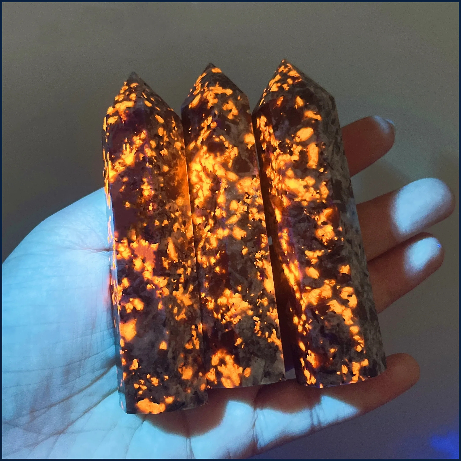 8-9cm Natural Yooperlite Tower Wand Point Crystal Flamestone Spiritual Witchcraf
