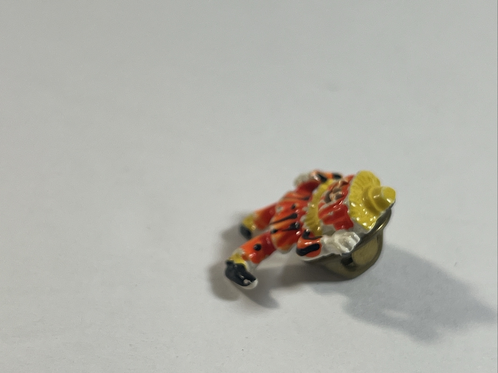 Pumpkin Head Person Pin Orange & Black Painted