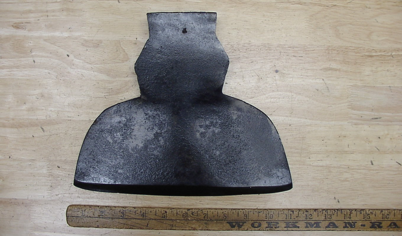 Antique Unbranded 8-7/8″ Long Hewing Broad Axe Head,6lbs.2.8oz,10-7/8″ Edge,VGC