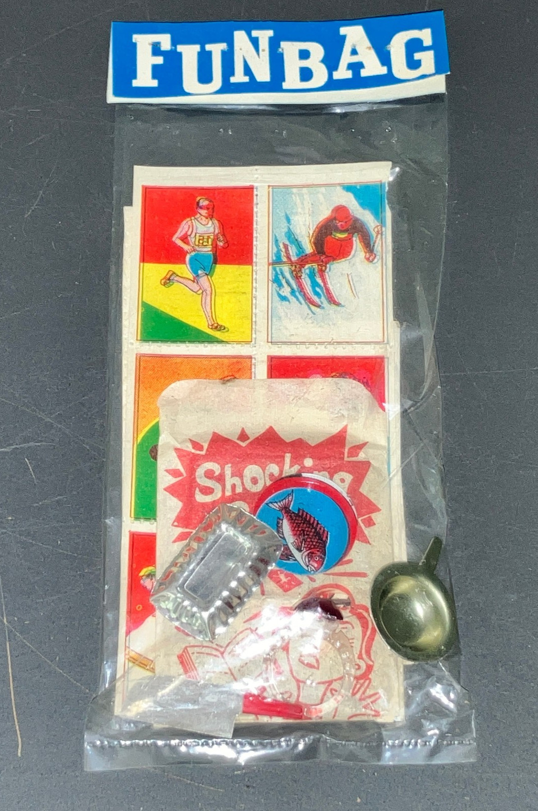Japanese 1950-1960s FUNBAG Dagashiya Toys Omake Surprises Charms Premiums Cards!