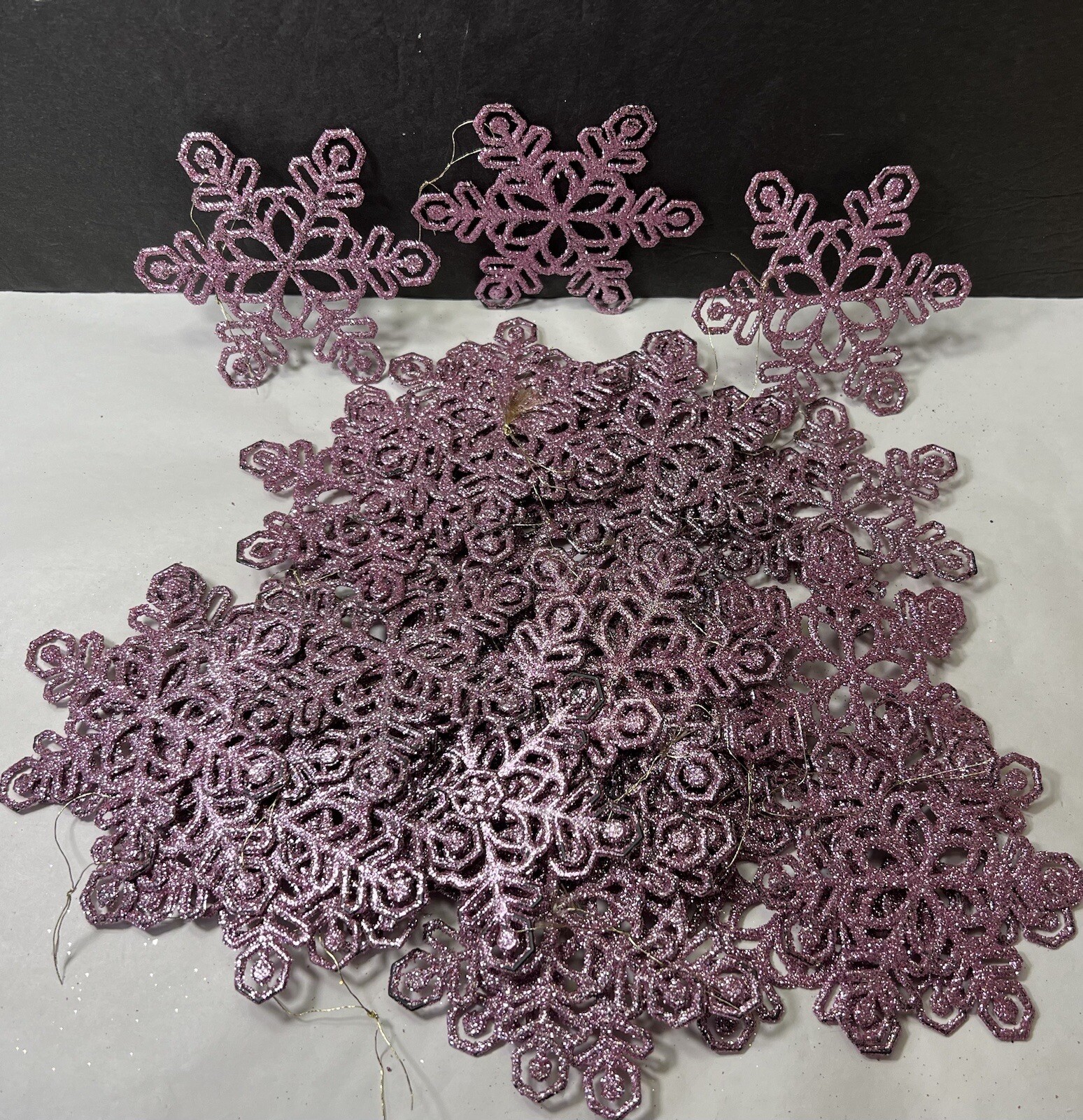 Pink Glitter Snowflake Ornaments Christmas Tree Holiday Decorations 38