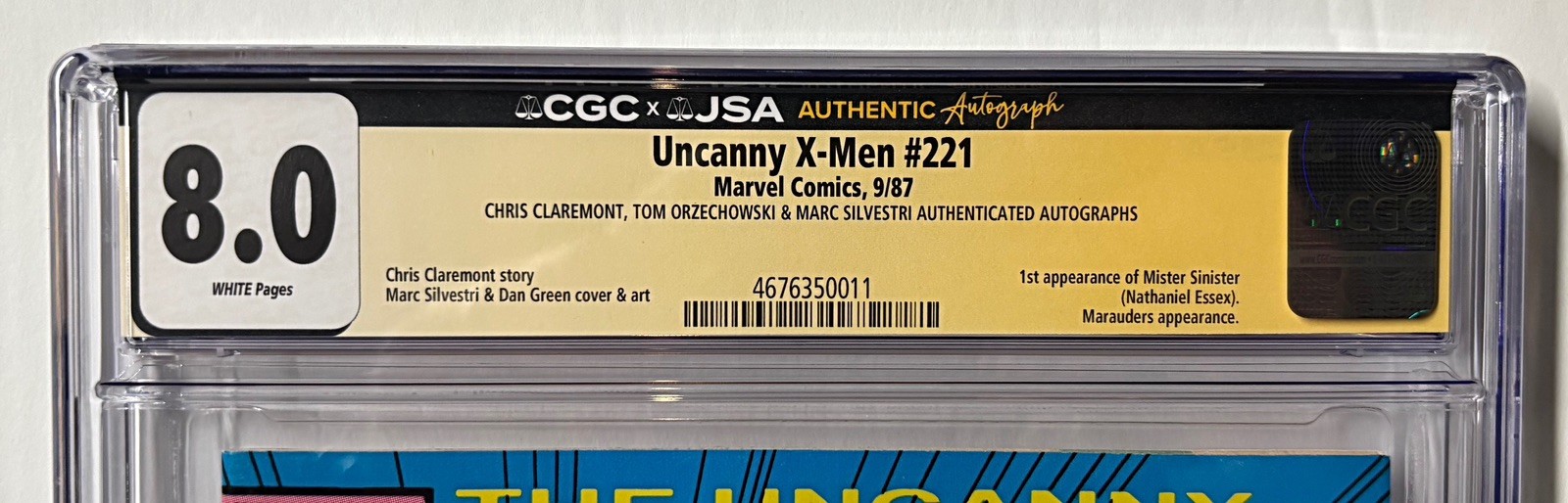 CGC & JSA 8.0 *TRIPLE SIGNED* – Uncanny X-Men #221 – First Mr Sinister 🔥KEY🔥