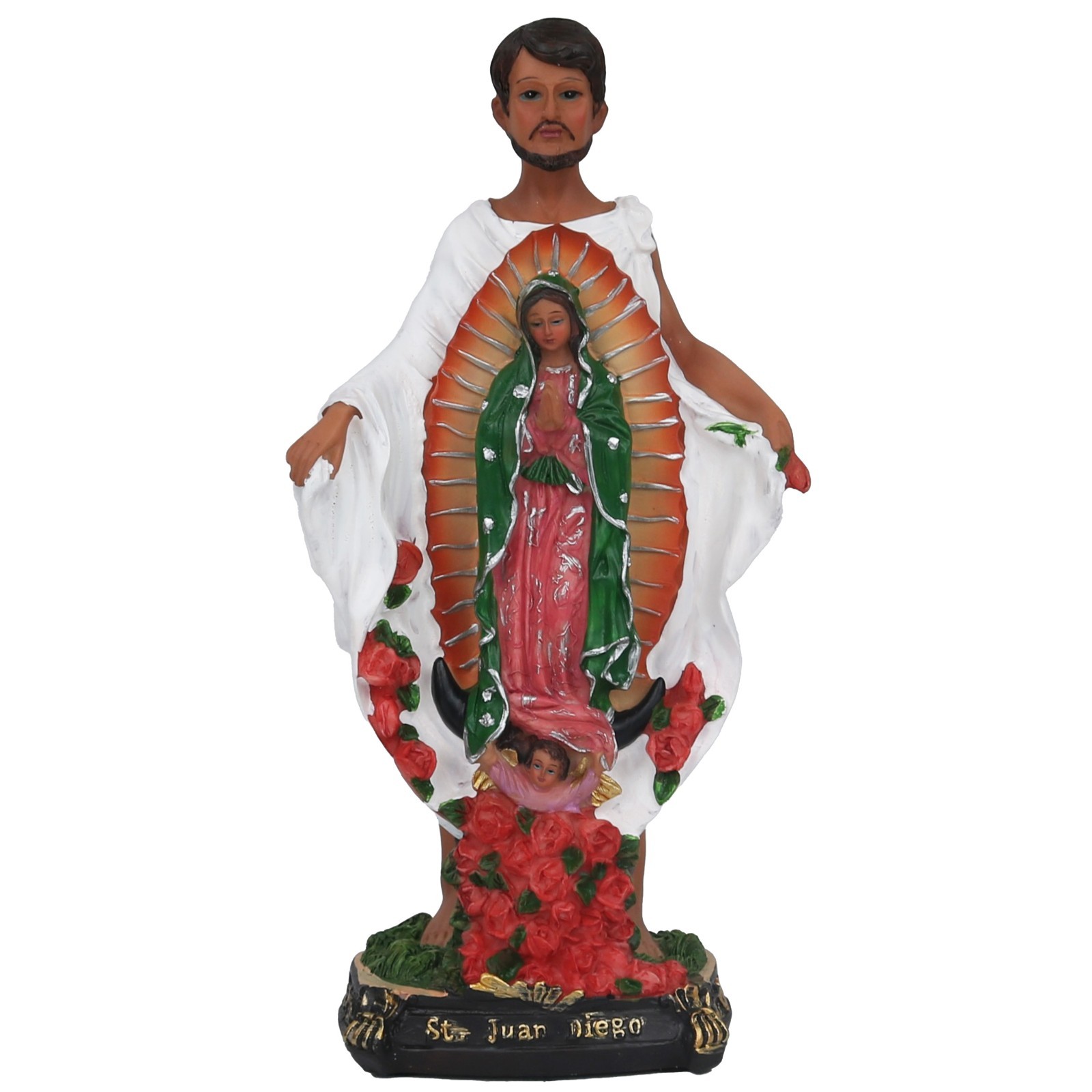 St. Juan Diego 12″ San Juan Diego Con Virgen De Guadalupe en Tunica , Resin