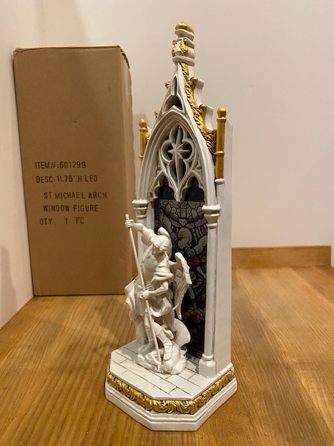 LED Lighted St. Michael Figurine Joseph’s Studio/Roman Inc 11.75″ Tall NEW w/Box