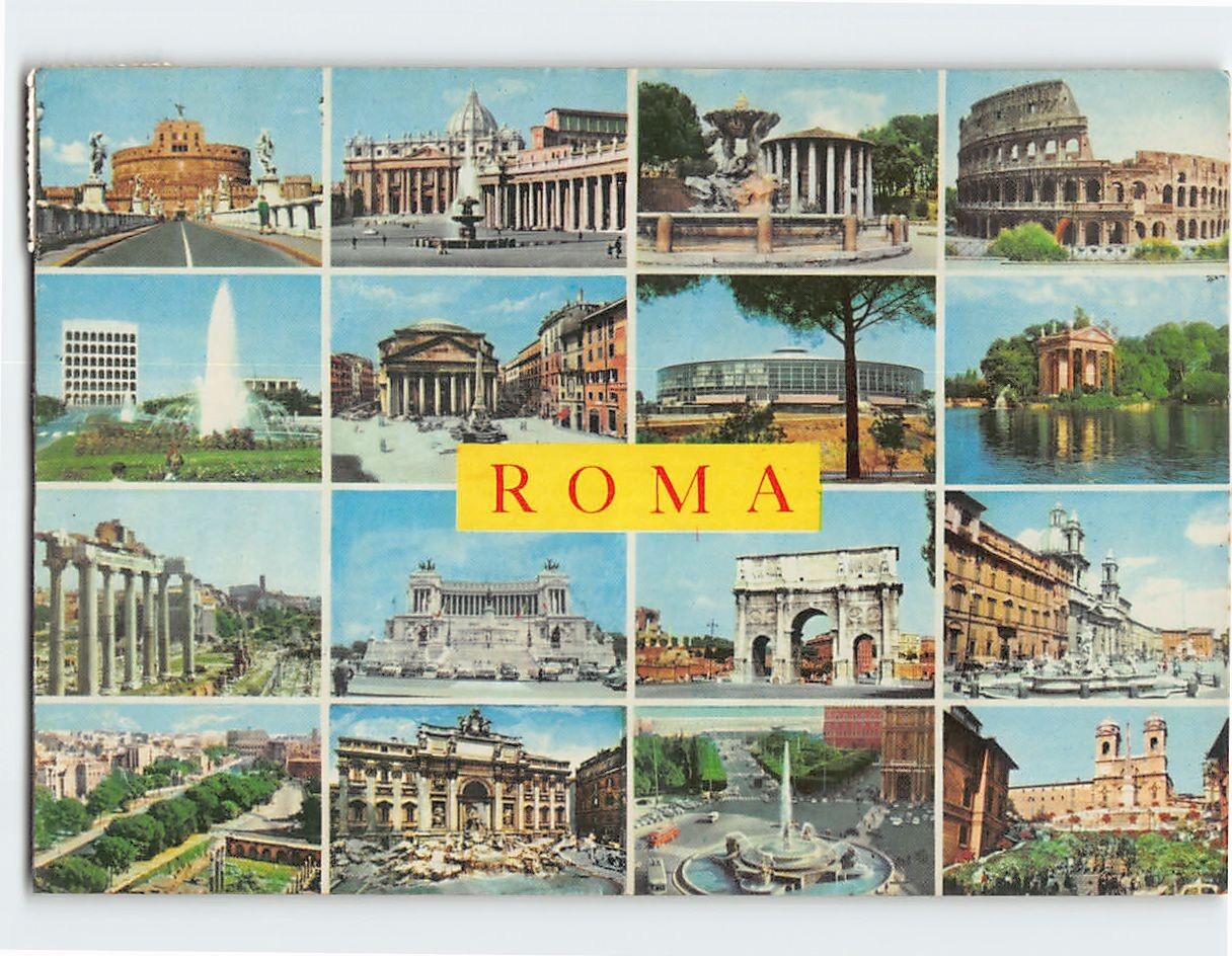 Postcard Famous Places/Landmarks in Rome Italy
