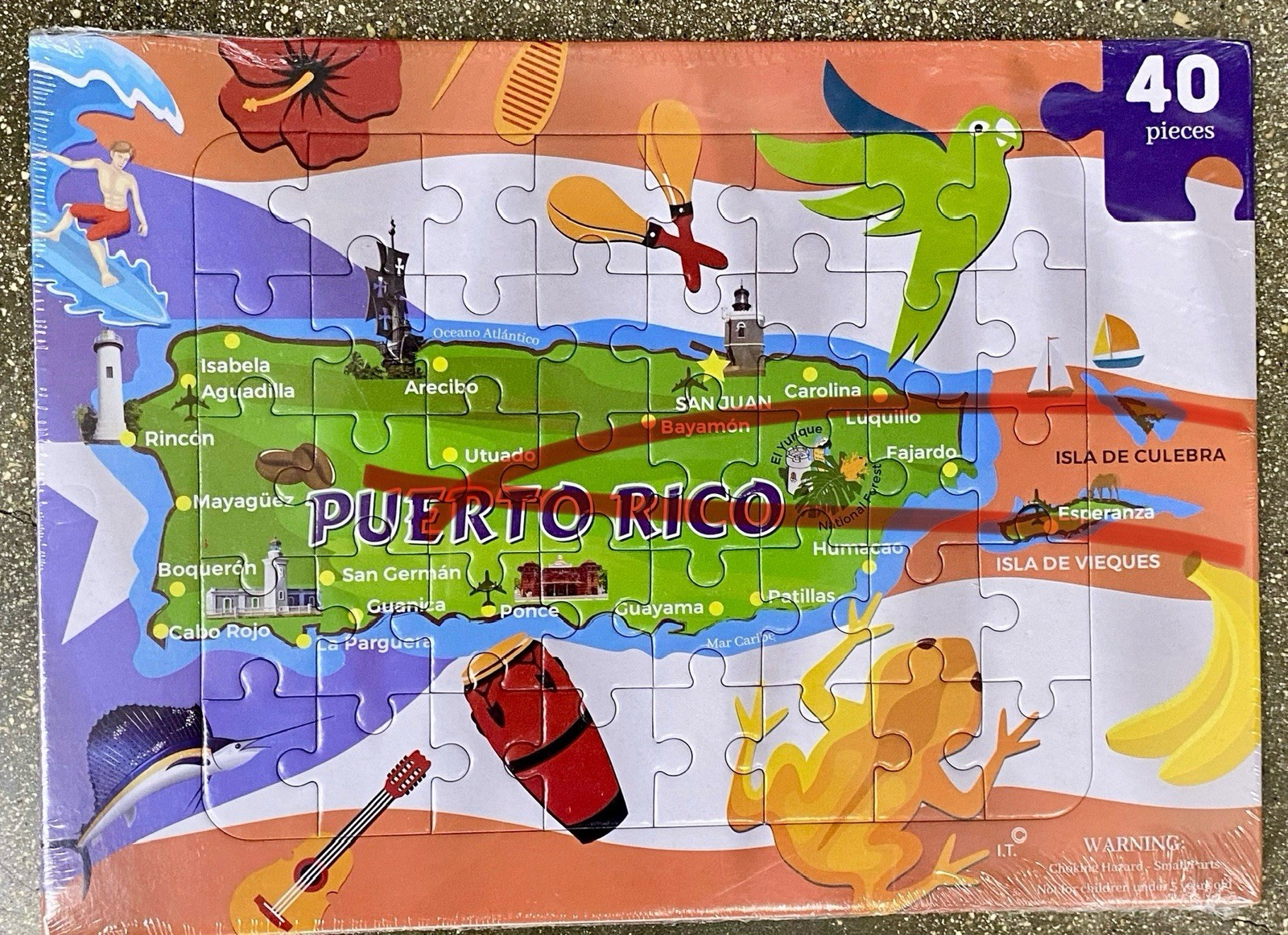 PUERTO RICO ROMPECABEZAS 8 1/2” X 11 3/4” 40 Piezas.