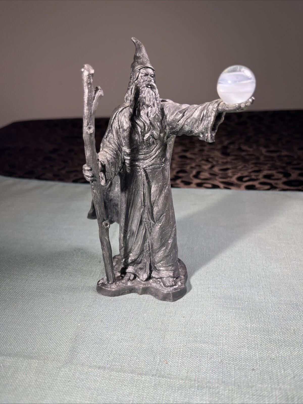 1 RICKER PEWTER WIZARD 6” Heavy 2.8lbs RARE DETAILED NICE!- LOTR AD&D